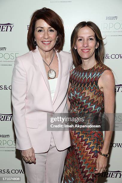 Producer Alli Shearmur and actress/producer Patricia Heaton attend Variety's Purpose: The Faith And Family Summit in Association with Rogers and...