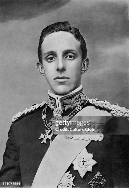 Alfonso XIII, , H.M. The King of Spain. Posthumous son of Alfonso XII of Spain, was proclaimed King at his birth. He reigned from 1886 to 1931. His...