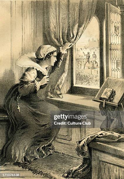 Lady Jane Grey watching the execution of her husband, Lord Guilford Dudley. Lady Jane Grey, , also referred to as Queen Jane, a grandniece of Henry...