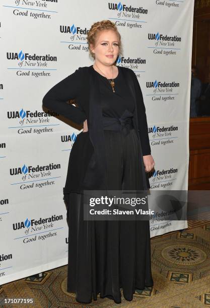 Singer/songwriter Adele attends UJA-Federation Of New York Music Visionary Of The Year Award Luncheon at The Pierre Hotel on June 21, 2013 in New...