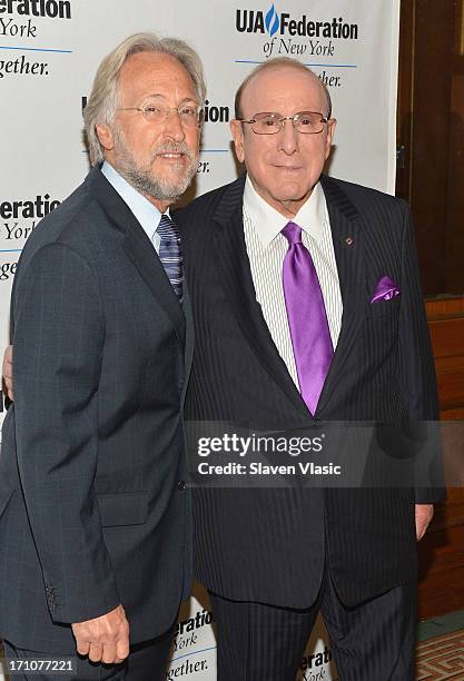 Neil Portnow and Clive Davis attend UJA-Federation Of New York Music Visionary Of The Year Award Luncheon at The Pierre Hotel on June 21, 2013 in New...