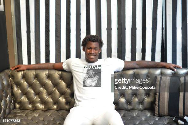 Player Aldon Smith Portrait Session on June 21, 2013 in New York City.