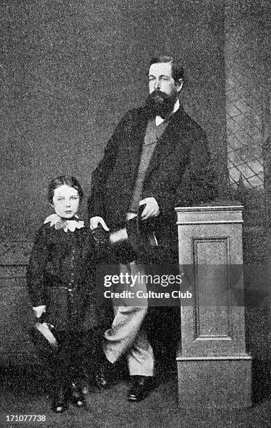 Sir Arthur Conan Doyle photographed in May 1865 , age 6, with his father Charles Doyle. Scottish author and creator of Sherlock Holmes. Scottish...