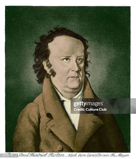 Jean Paul Friedrich Richter, German poet whose works inspired Mahler, Schumann & other composers . Colourised version.