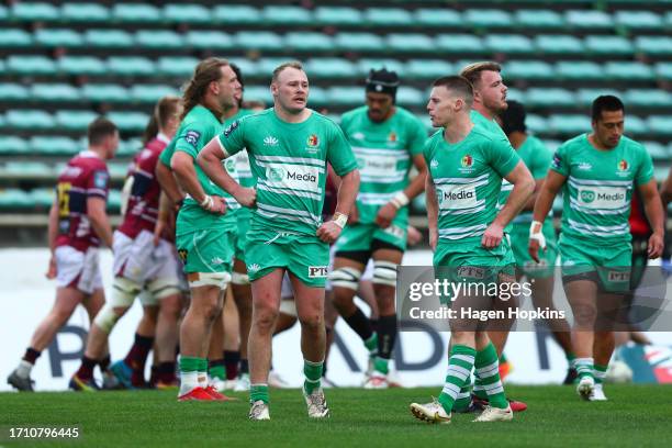 Manawatu players look on in disappointment during the round nine Bunnings Warehouse NPC match between Manawatu and Southland at Central Energy Trust...