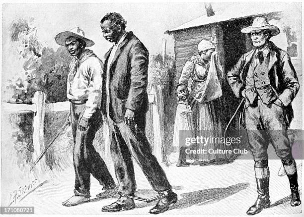 Uncle Tom's Cabin by Harriet Beecher Stowe, American author and abolitionist, 14 June 1811  1 July 1896. First published in 1852. Illustration by E....