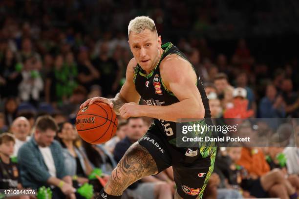 Mitchell Creek of the Phoenix drives to the basket during the round one NBL match between South East Melbourne Phoenix and Perth Wildcats at John...