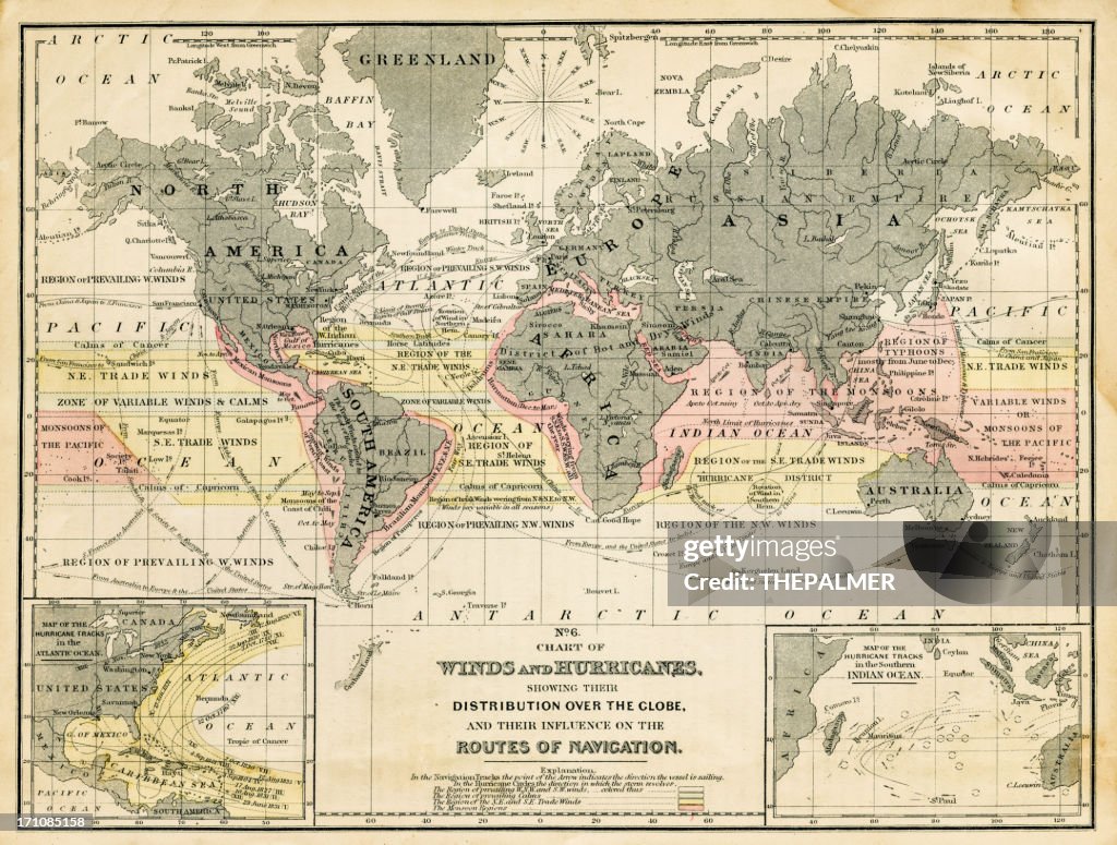 Map Of The World 1867 High-Res Vector Graphic - Getty Images