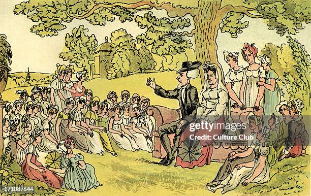 'Dr Syntax visits a boarding school for young ladies', illustration by Thomas Rowlandson from 'Doctor Syntax's Tour in Search of Consolation' by...