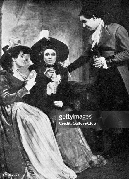 'The Good Natured Man' by Oliver Goldsmith, with Constance Cummings, Marie Ney and Manning Whiley at the Old Vic, London, November 1939. Produced by...