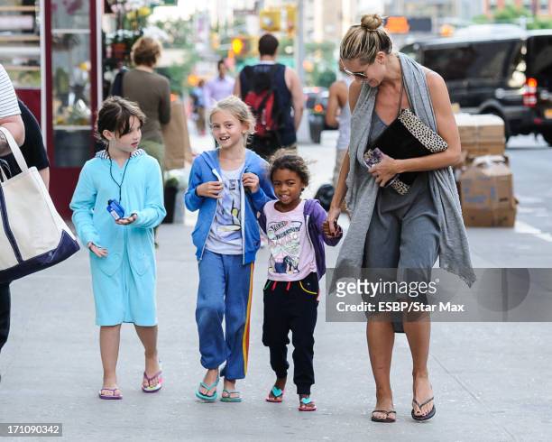 Heidi Klum, Helene Boshoven Samuel and Lou Sulola Samuel as seen on June 21, 2013 in New York City.