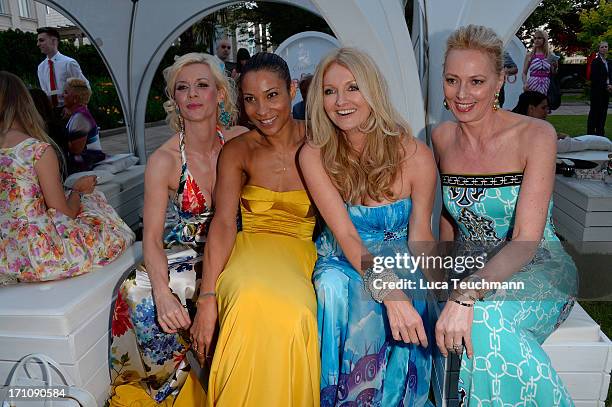 Eva Habermann, Annabelle Mandeng, Frauke Ludowig and Petra von Bremen attend the Raffaello Summer Day 2013 at Kronprinzenpalais on June 21, 2013 in...