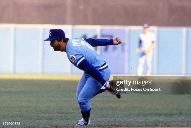 Freddie Patek of the Kansas City Royals in action against the New York Yankees during an Major League Baseball game circa 1979 at Yankee Stadium in...