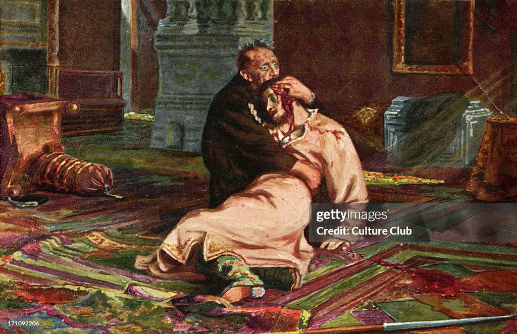 Ivan the Terrible and his son, illustration on