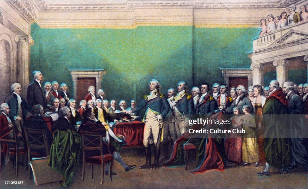 George Washington - painting of the resignation of the 1st president of America in Annapolis on December 23rd, 1783.