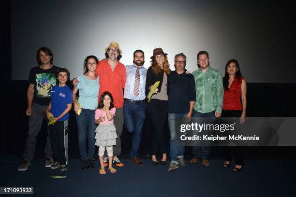 Aaron Gunland, Dan Mirvish, Michael David Lynch, Tracey Moultron, Hans Ritter, Barry Hennessy, Judy Kim and family attend Los Angeles premiere of...