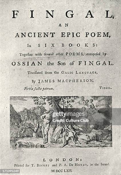 James MacPherson - 'Fingal' - title page. First edition, published 1762. Scottish author, 1736-1796.