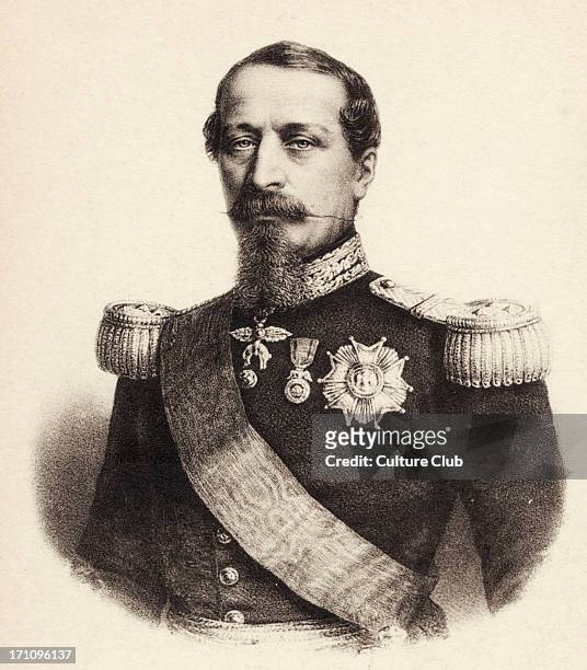 Napoleon III - portrait in uniform. 20 April 1808 - 9 January 1873. Attempted coup against French King Louis Philippe. Eventually was elected...