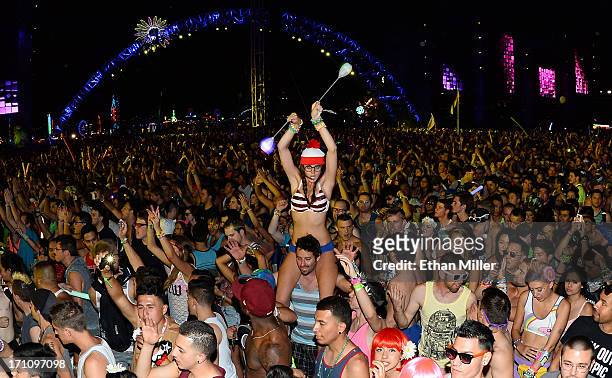 General view of fans at the 17th annual Electric Daisy Carnival at Las Vegas Motor Speedway on June 21, 2013 in Las Vegas, Nevada.