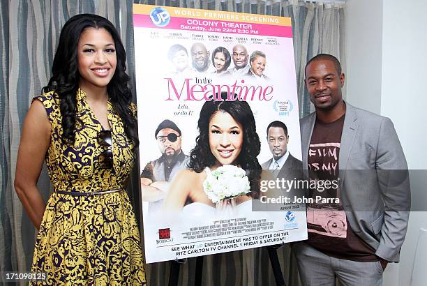 Kali Hawk and Darrin Dewitt Henson attend the 2013 UP Meet & Greet with Darrin Dewitt Henson during the ABFF at Ritz Carlton South Beach on June 21,...