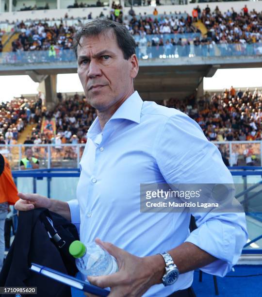 Head coach of Napoli Rudi Garcia during the Serie A TIM match between US Lecce and SSC Napoli at Stadio Via del Mare on September 30, 2023 in Lecce,...