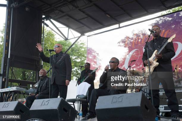 American gospel group the Blind Boys of Alabama perform onstage during the Chicago Gospel Music Festival at Ellis Park, Chicago, Illinois, June 24,...