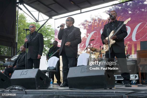 American gospel group the Blind Boys of Alabama perform onstage during the Chicago Gospel Music Festival at Ellis Park, Chicago, Illinois, June 24,...