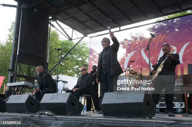 American gospel group the Blind Boys of Alabama perform onstage during the Chicago Gospel Music Festival at Ellis Park, Chicago, Illinois, June 24,...