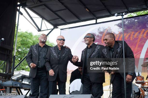 American gospel group the Blind Boys of Alabama perform onstage during the Chicago Gospel Music Festival at Ellis Park, Chicago, Illinois, June 24,...