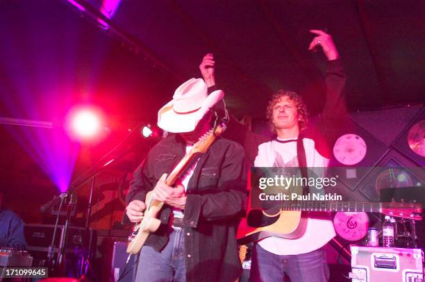 American country musician Dierks Bentley performs onstage with his band, Chicago, Illinois, December 6, 2003.