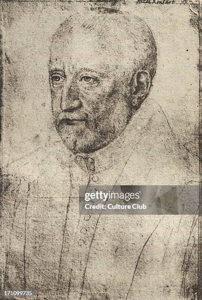 Pierre de Ronsard. Portrait Illustration. French poet, named poet royal. For Henri / Henry II September 1524 - December 1585