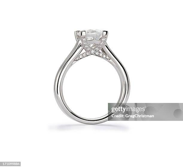 diamond ring profile - platinum rings stock pictures, royalty-free photos & images