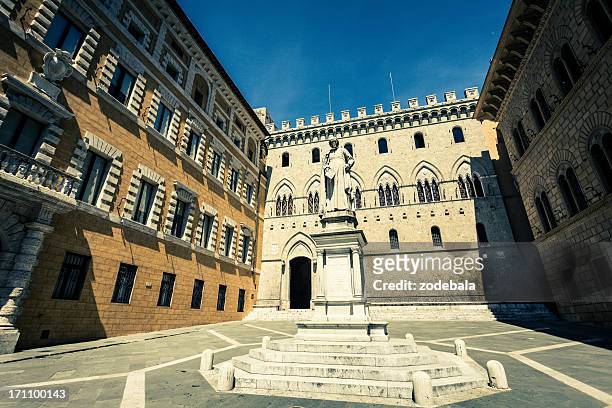 palazzo salimbeni in siena, italy - siena italy stock pictures, royalty-free photos & images