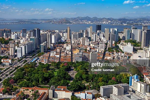 downtown rio de janeiro - aerial view of rio de janeiro stock pictures, royalty-free photos & images