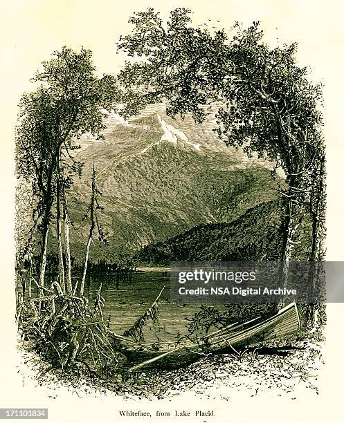 whiteface mountain, new york - essex stock illustrations
