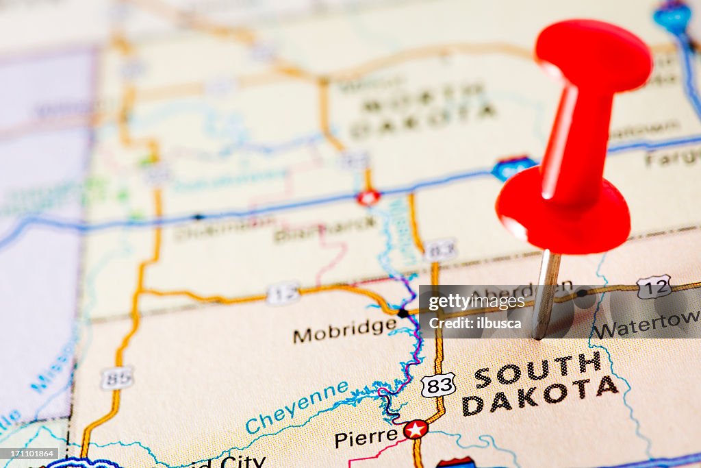 USA states on map: South Dakota