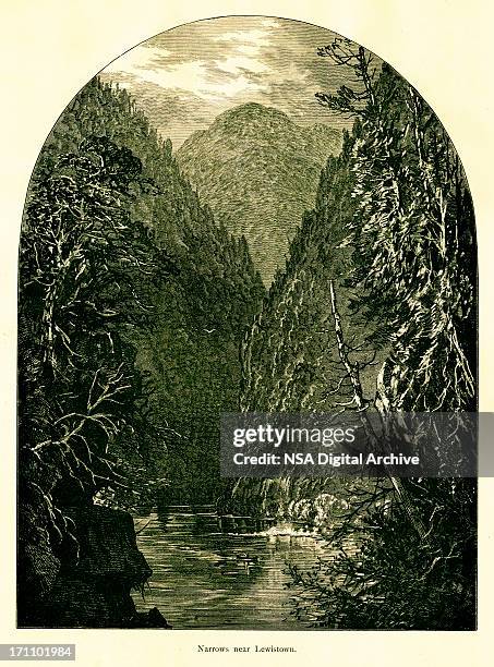 narrows near lewistown, pennsylvania - paradise pennsylvania stock illustrations