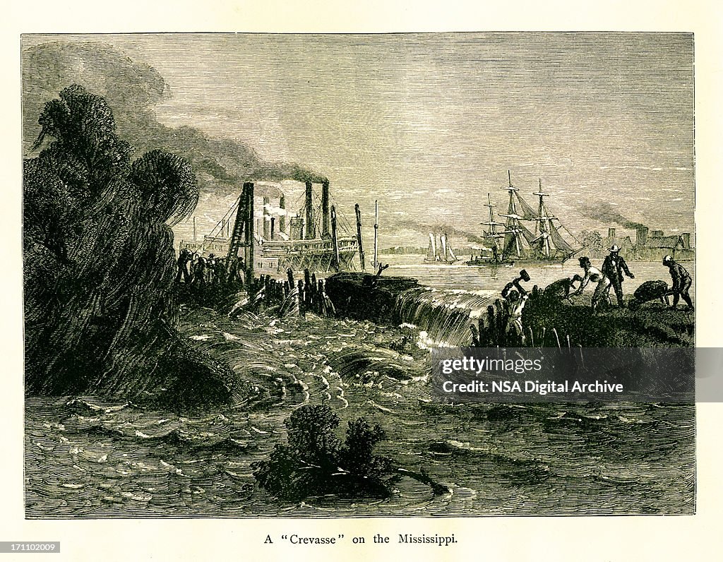 Levee on the Mississippi River, USA