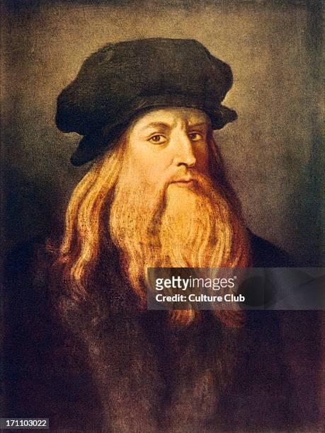 Leonardo da Vinci - self portrait of the Italian Renaissance painter, sculptor, writer, scientist, architect and engineer. 1452-1519