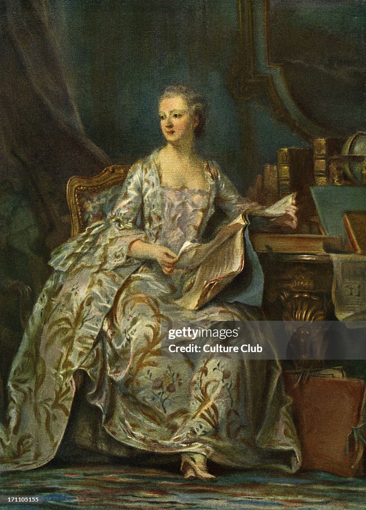 Madame de Pompadour - portrait of King Louis XV 's mistress by Maurice Quentin de Latour (1704 - 1788).