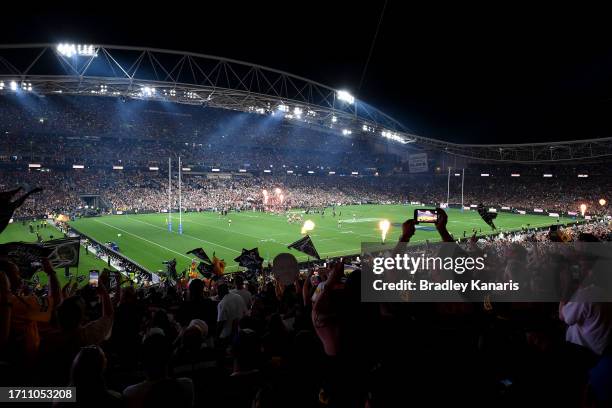 General view is seen during the 2023 NRL Grand Final match between Penrith Panthers and Brisbane Broncos at Accor Stadium on October 01, 2023 in...