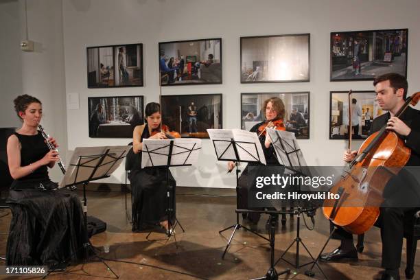 The opening night concert of Chelsea Music Festival at the School of Visual Arts Gallery on Friday night, June 14, 2013.This image:From left, Amanda...