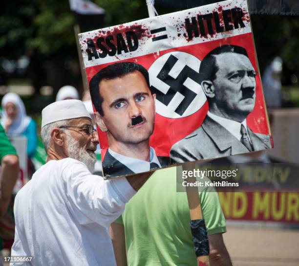syria protest - adolf hitler photos stock pictures, royalty-free photos & images