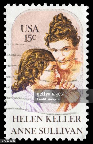 helen keller and anne sullivan (xxlarge) - helen keller holding stock pictures, royalty-free photos & images