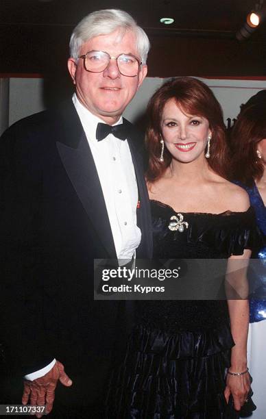 American TV personality Phil Donahue and actress Marlo Thomas attend the St. Jude Children's Hospital Benefit Gala on July 25th 1992 at the Century...