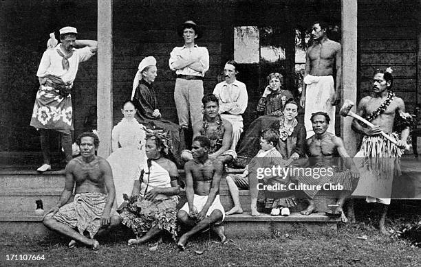 Robert Louis Stevenson's family Robert Louis Stevenson's family and household at Samoa, including Robert Louis Stevenson: Scottish novelist, poet,...