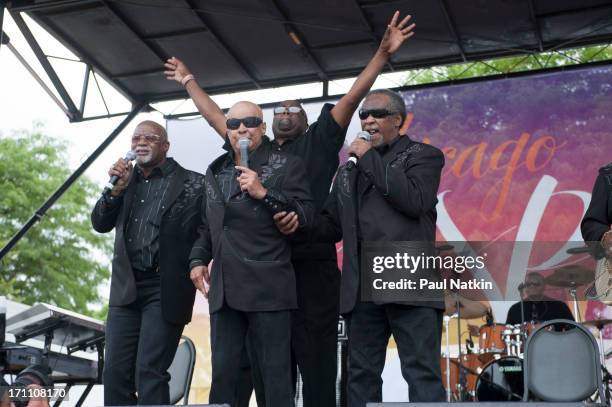 American gospel group the Blind Boys of Alabama perform onstage during the Chicago Gospel Music Festival at Ellis Park, Chicago, Illinois, June 24,...