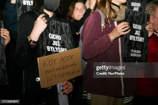 Protest at the City Hall Tower organized by the We have already been quiet movement on October 6, 2023 in Krakow, Poland. The 'Wschod' initiative...