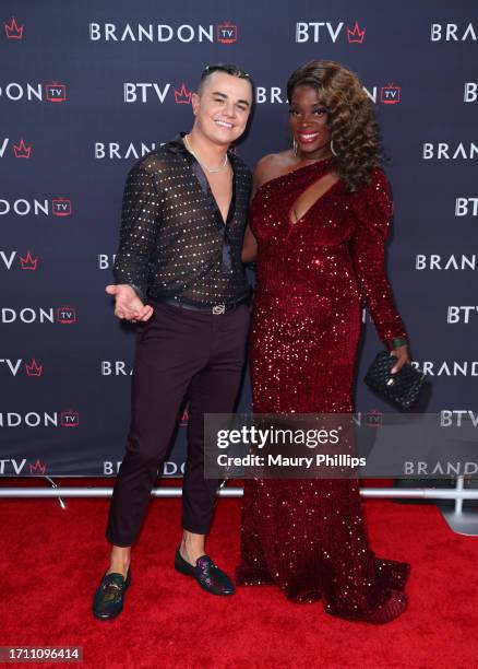 Brandon Stewart and Nimi Adokiye attend the Launch Party for Abby Lee Miller's new TV show on Brandon TV & XRM Studio on September 30, 2023 in...