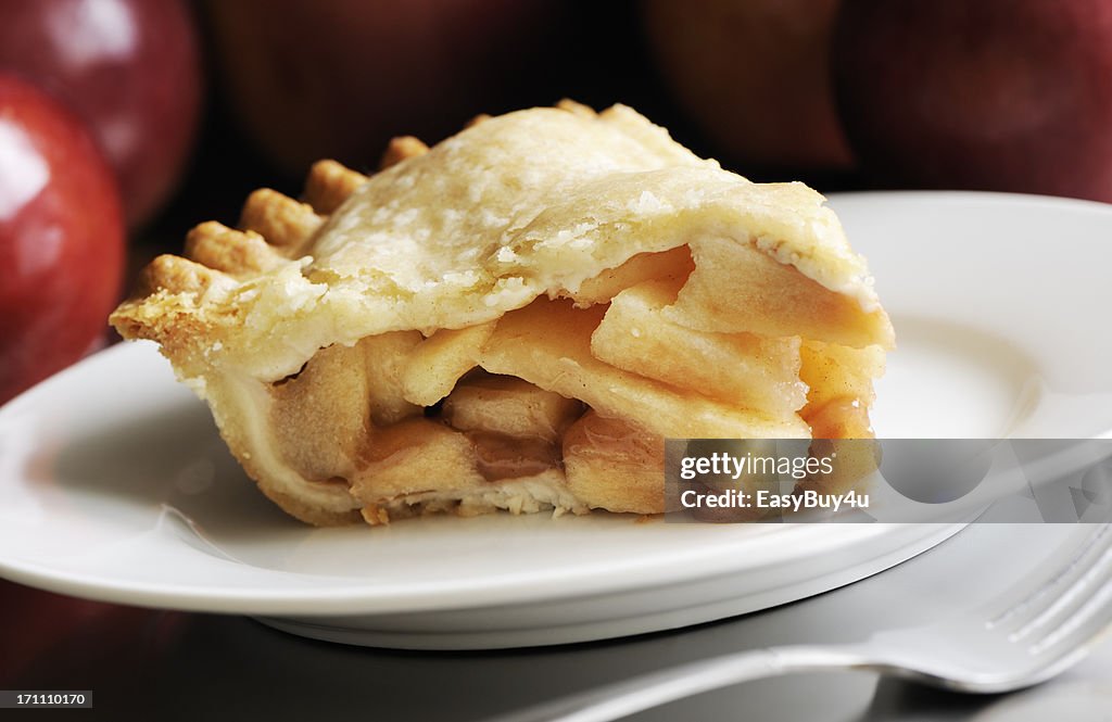 Rebanada de pastel de manzana